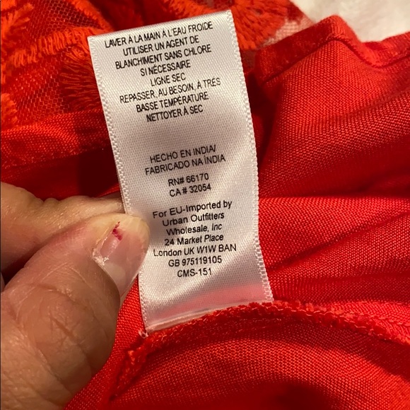 Free People lace overlay shift dress XS red slip - Picture 7 of 8